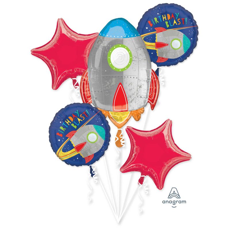 Foil Balloon - Bouquet Blast Off Birthday (45cm)