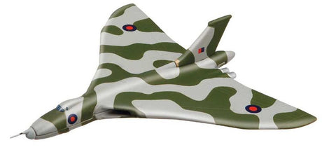 Detailed diecast model of the iconic Avro Vulcan bomber, showcasing its unique delta wing design and craftsmanship by Corgi.