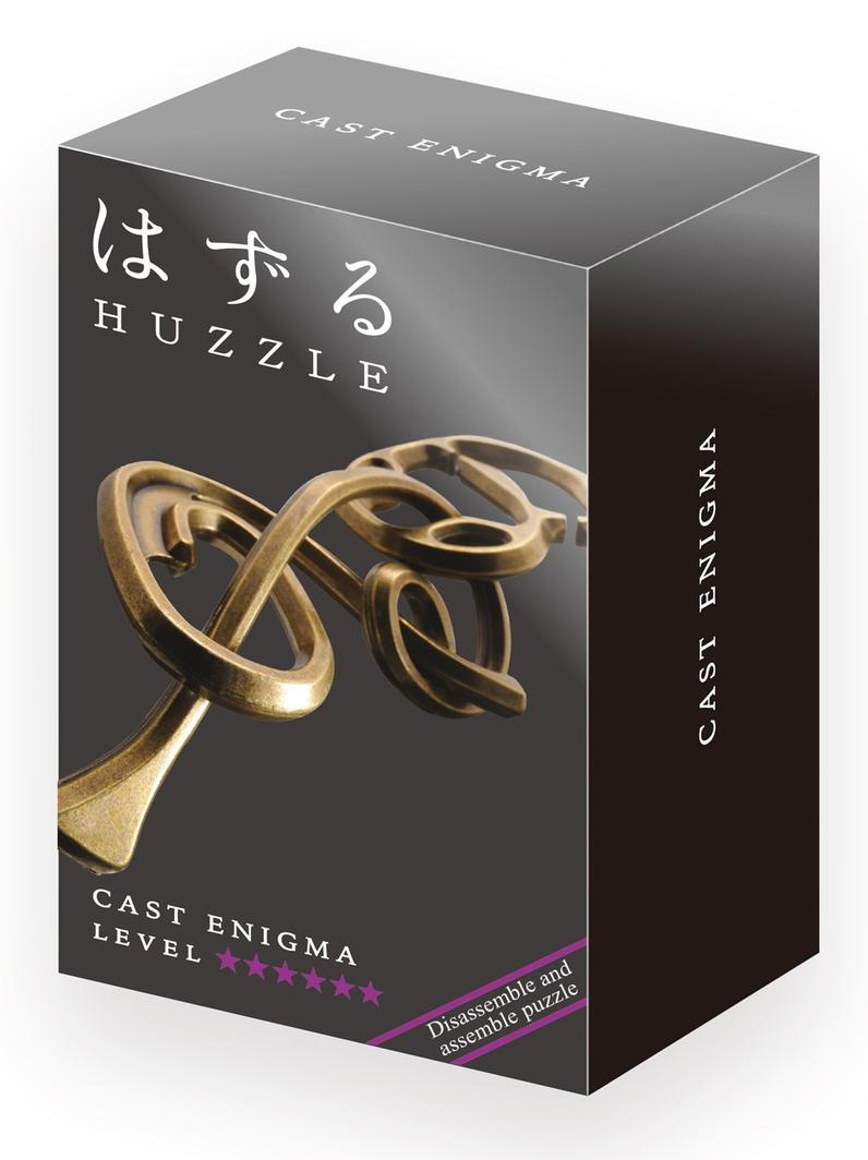 Huzzle Puzzle Enigma (Lv6) featuring 3 interlocking pieces that challenge logic and dexterity through twisting and sliding.