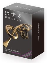 Huzzle Puzzle Enigma (Lv6) featuring 3 interlocking pieces that challenge logic and dexterity through twisting and sliding.
