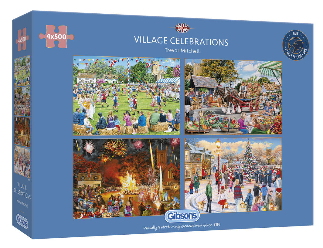 Gibsons: Village Celebrations (4 x 500pc Puzzle)