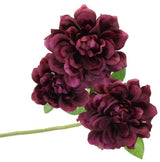 Artificial Single Dahlia Stem - 60cm (Burgundy)