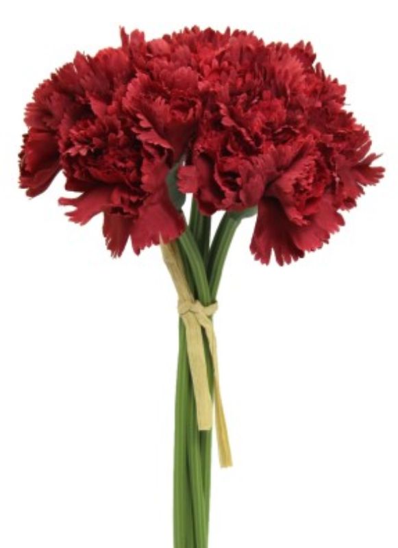 Artificial Carnation Bouquet - Red (23cm)
