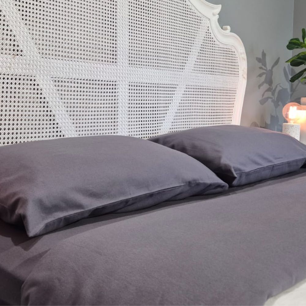 Baksana - Flannel Sheet Fitted - Charcoal - King