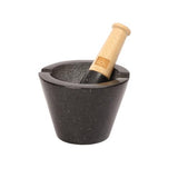 Granite Pestle & Mortar with Bamboo Handle - Black - School of Wok