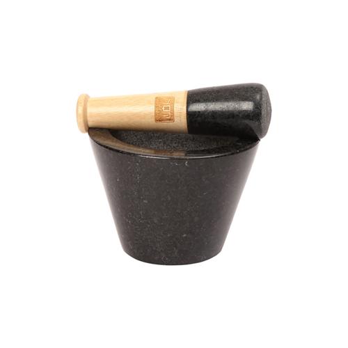 Granite Pestle & Mortar with Bamboo Handle - Black - School of Wok