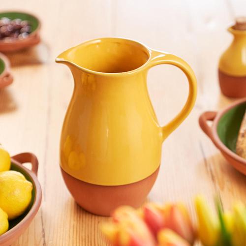 Sintra 3L Glazed Terracotta Jug - Ochre - Dexam