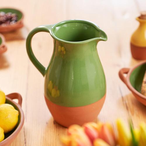 Sintra 3L Glazed Terracotta Jug - Green - Dexam
