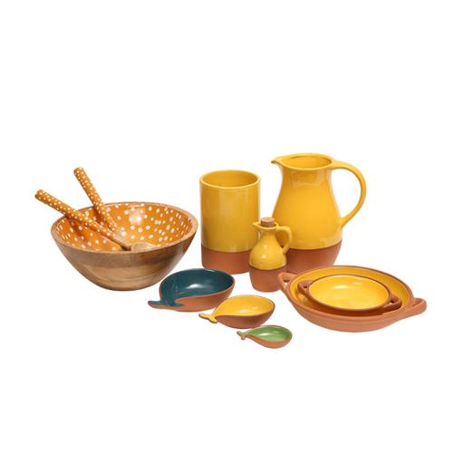 Sintra Large Glazed Terracotta Tapas Dish - Ochre - Set of 2 - Dexam