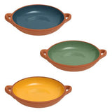 Sintra Large Glazed Terracotta Tapas Dish - Green - Set of 2 - Dexam