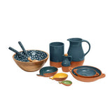 Sintra Large Glazed Terracotta Tapas Dish - Ink Blue - Set of 2 - Dexam