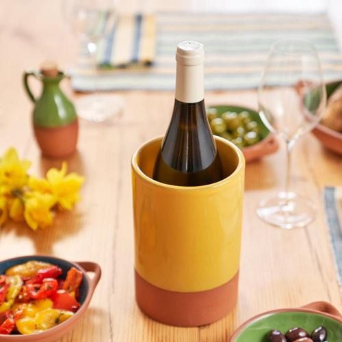 Sintra Glazed Terracotta Wine Cooler - Ochre - Dexam