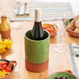 Sintra Glazed Terracotta Wine Cooler - Green - Dexam