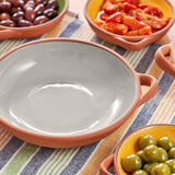 Sintra Large Glazed Terracotta Tapas Dish - Stone - Set of 2 - Dexam