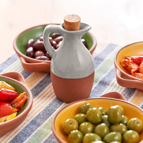 Sintra Glazed Terracotta 150ml Oil Drizzler - Stone - Dexam