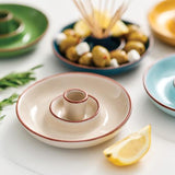 Sintra Glazed Terracotta Olive Dish - Stone - Dexam