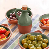 Sintra Glazed Terracotta 150ml Oil Drizzler - Olive Green - Dexam