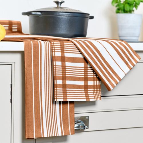 Love Colour Set of 3 Extra-Large Tea Towels - Terracotta - Dexam
