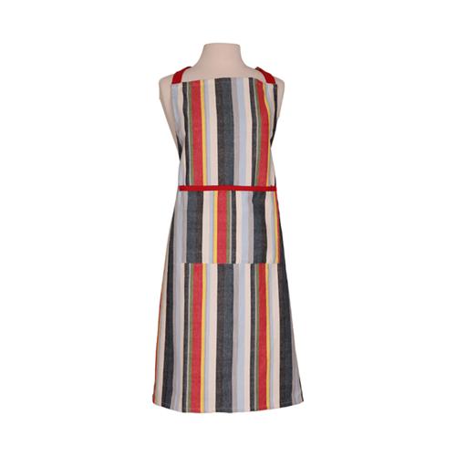 Striped Recycled Cotton Adult Apron - Red - Dexam