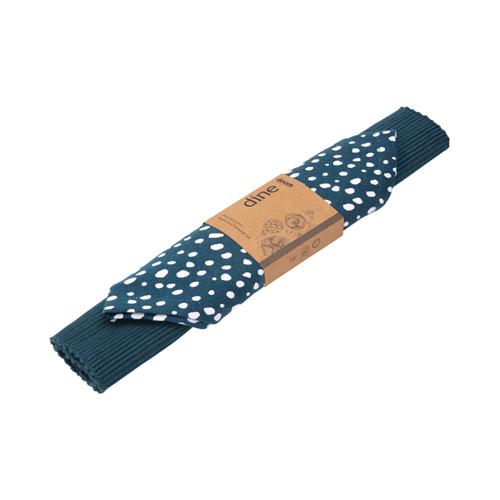 Sintra Recycled Cotton Spotted Napkin And Placemat Set - Ink Blue - Dexam