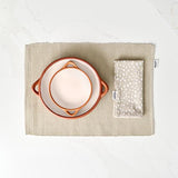 Sintra Recycled Cotton Spotted Napkin And Placemat Set - Stone - Dexam