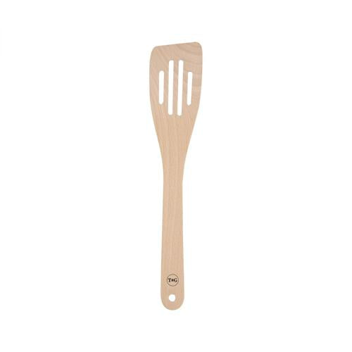 Beech Curved Slotted Spatula 300mm - Pack of 6