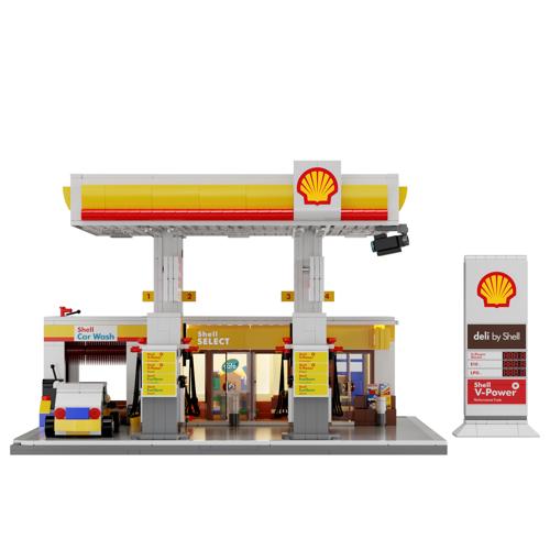Shell Retail Station Building Set With USB Light - CaDA