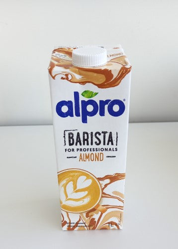 Creamy Alpro Milk Almond in a 1l carton, perfect for baristas and chefs, offering a nutty flavor and dairy-free option.