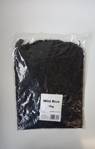 Wild Rice 1kg packet featuring rich flavor, nutty aroma, and versatility for salads, side dishes, and gourmet meals.