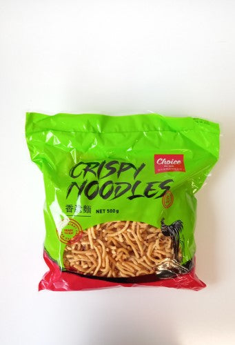 Crispy Savoury Fried Noodles in a 500gm packet, perfect for snacking, appetizers, or adding to meals.