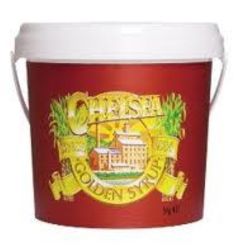 Golden Syrup Chelsea 5kg pail, a rich caramel syrup perfect for baking, cooking, and drizzling over desserts.