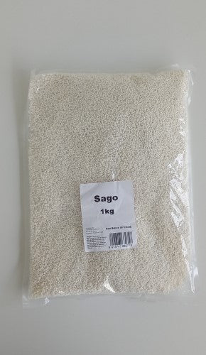 Premium 1kg packet of Sago, perfect for pudding and bubble tea, made from high-quality tapioca starch.