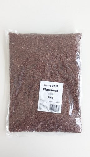 1kg packet of premium linseeds/flaxseeds, rich in omega-3 and fiber, ideal for baking and smoothies.