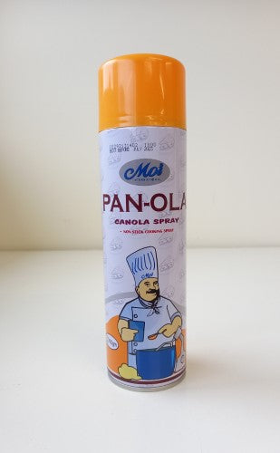 Oil Cooking Spray Panola 400gm in a tin, ideal for non-stick cooking, baking, grilling, and healthier meals.