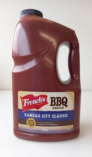 Rich and smoky French's BBQ Kansas City sauce in a 4.48kg bottle, perfect for grilled meats and backyard gatherings.