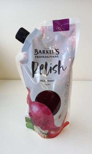 Premium 1kg packet of Barker's Relish Beetroot, perfect for adding sweet and tangy flavor to dishes.