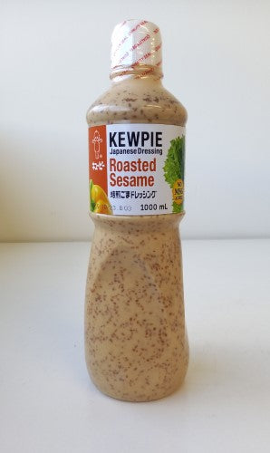 Kewpie 1L Roasted Sesame Dressing bottle, perfect for adding nutty flavor to salads and meats.