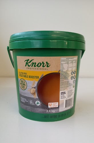 Booster Vegetable Knorr 2.4kg tub for enhancing flavors in soups, stews, and vegan dishes with high-quality seasoning.