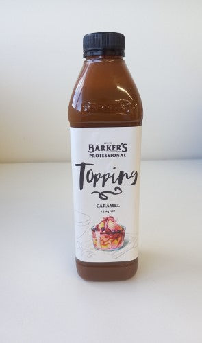 Rich and creamy 1.25kg caramel topping in a bottle, perfect for enhancing desserts and beverages.