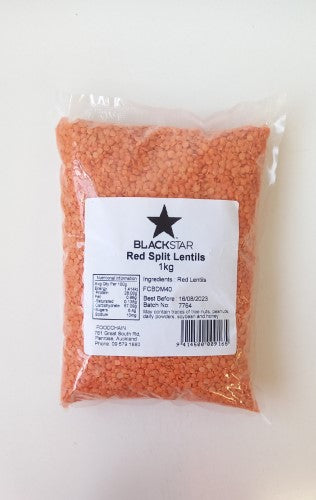 Red Split Lentils in a 1kg packet, packed with protein and fiber, ideal for healthy meals and quick cooking.