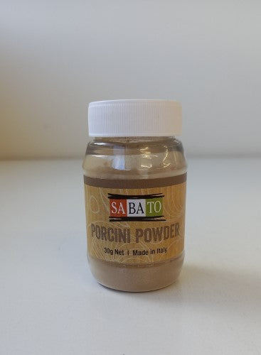 Porcini Mushroom Powder in a 30g packet, perfect for enhancing flavors in risottos, sauces, and soups.