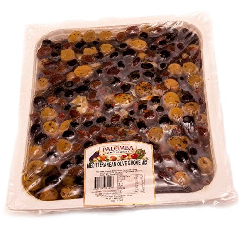 Olives Grove Mixed Marinated Pitted Bucket 2kg  - TRAY