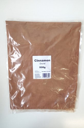 Premium 500gm packet of Ceylon ground cinnamon, perfect for baking, cooking, and enhancing beverages with rich flavor.