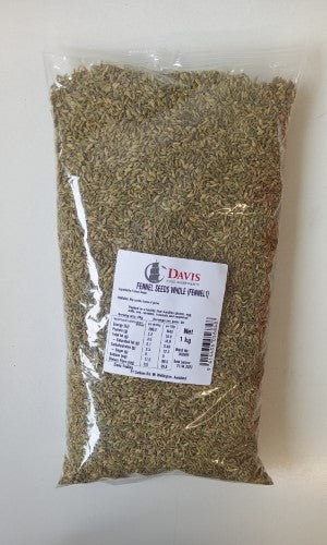 Fennel Seeds Whole 1kg packet featuring premium quality seeds, ideal for enhancing flavors and promoting digestion.