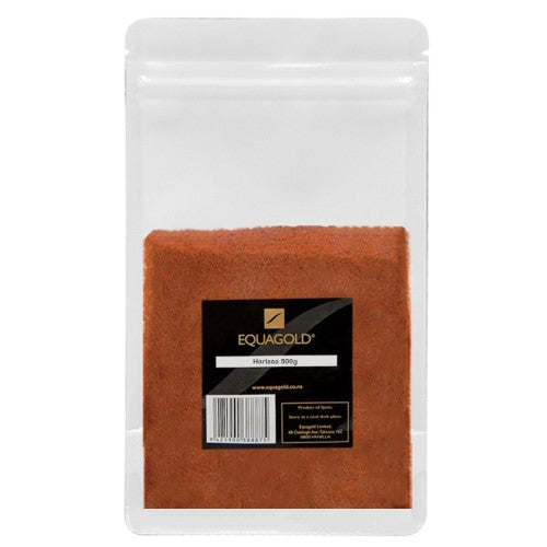 Authentic Harissa Powder in a 500gm packet, perfect for adding heat and flavor to meats, stews, and sauces.