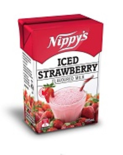 Nippy's Strawberry Milk carton with 24 x 375ml bottles, creamy and delicious for kids and adults alike.