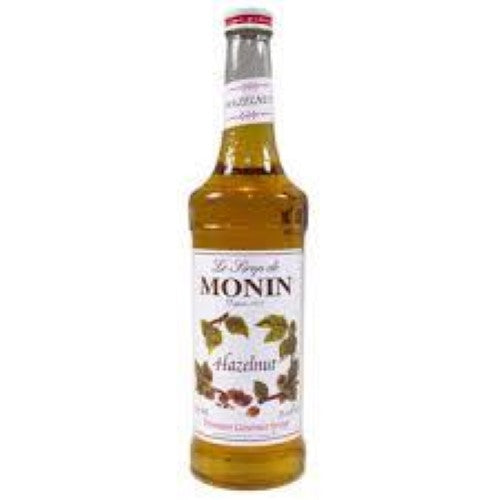 Monin Hazelnut Syrup 1L bottle, perfect for enhancing beverages and desserts with rich, nutty sweetness.