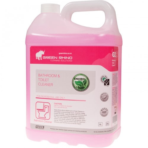 Eco-friendly 5L bathroom and toilet cleaner that removes grime, stains, and limescale, suitable for all surfaces.