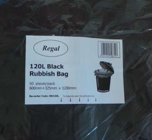 Rubbish Bin Liners 120l 900mm X 1330mm 25 Per - Packet