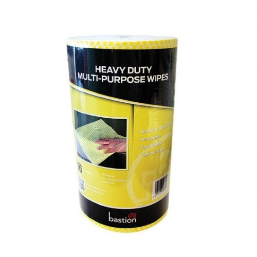 Cloth Heavy Duty Wipes Yellow 300mmx500mm/ 90 Wavy Wipes - Each